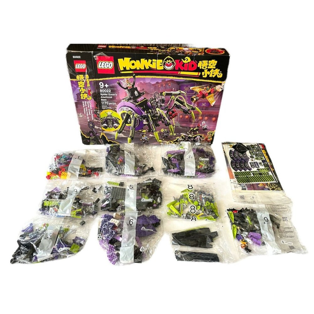 LEGO Monkie Kid Spider Queen’s Arachnoid Base (80022) Damaged Box Sealed Bags